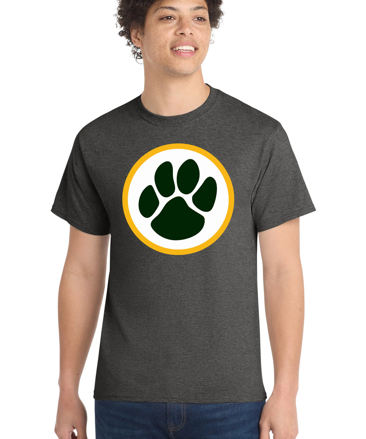 Ashwaubenon High School Football (Boys) - Dark Heather Grey Port & Co Core Cotton Tee. PC54