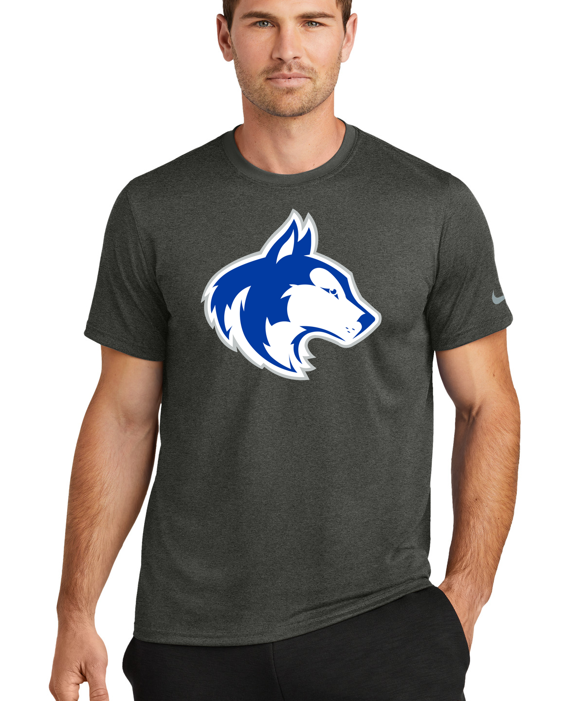 Owatonna Volleyball - Dark Smoke Heather Nike Swoosh Sleeve rLegend Tee NKDX8730