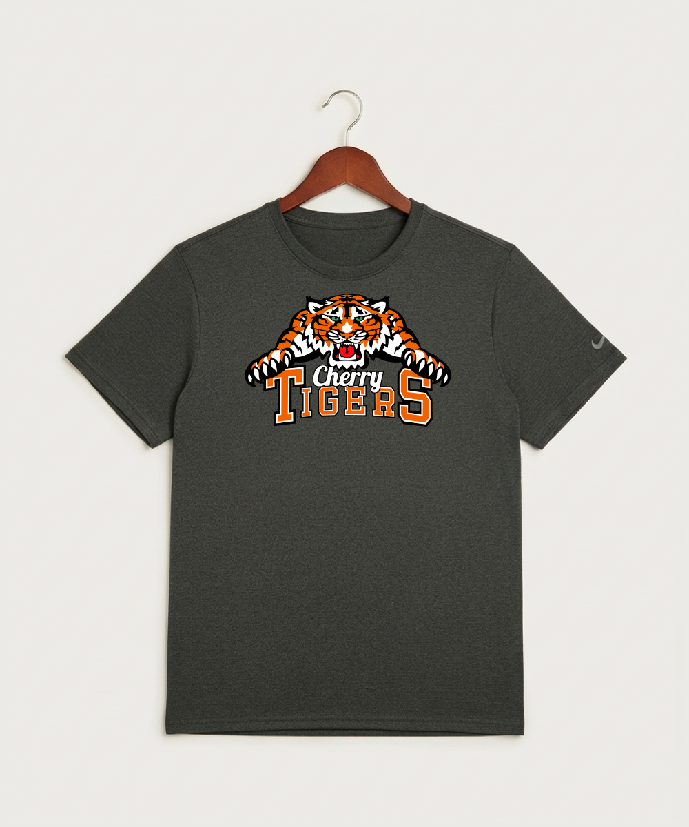 Cherry High School Athletics Coed - Dark Smoke Heather Nike Swoosh Sleeve rLegend Tee NKDX8730