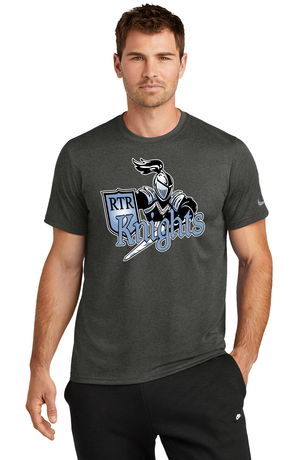 Russell-Tyler-Ruthton Football - Dark Smoke Heather Nike Swoosh Sleeve rLegend Tee NKDX8730