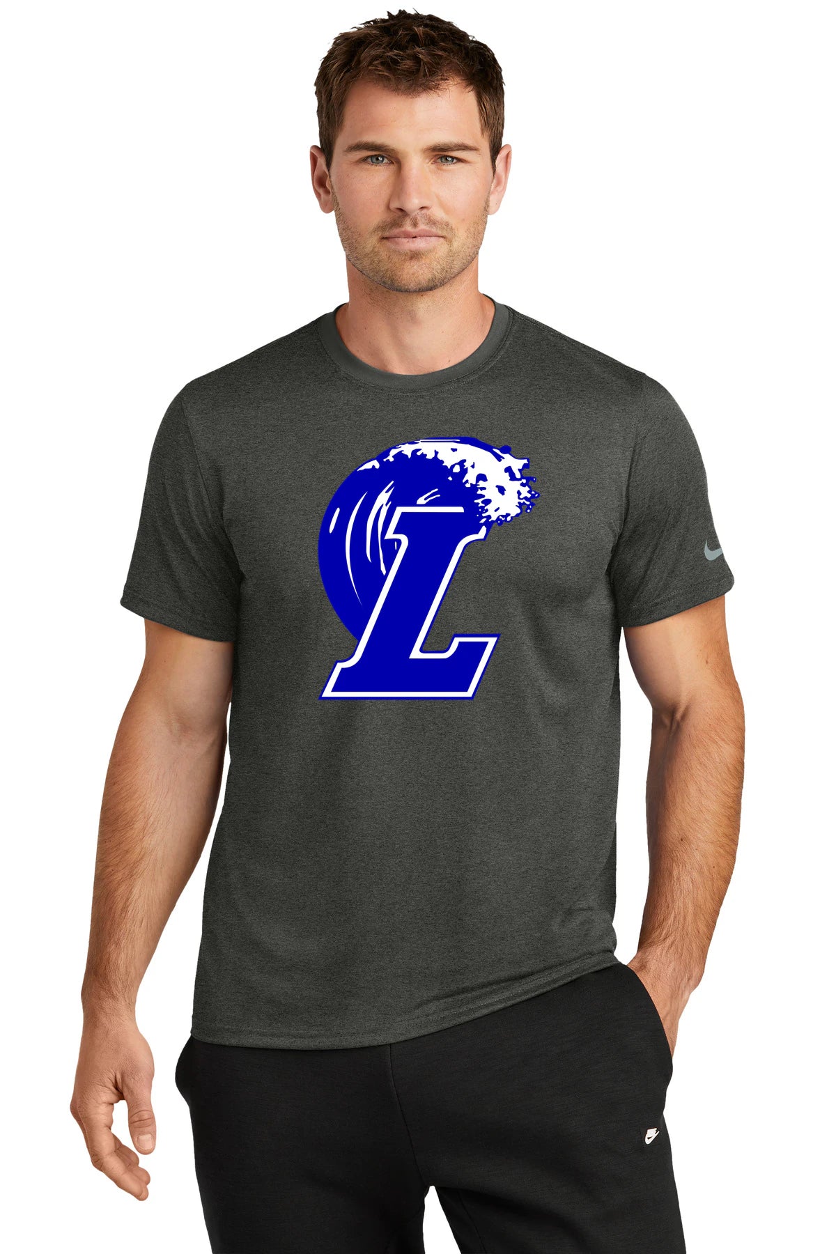Lakeview Football - Dark Smoke Heather Nike Swoosh Sleeve rLegend Tee NKDX8730