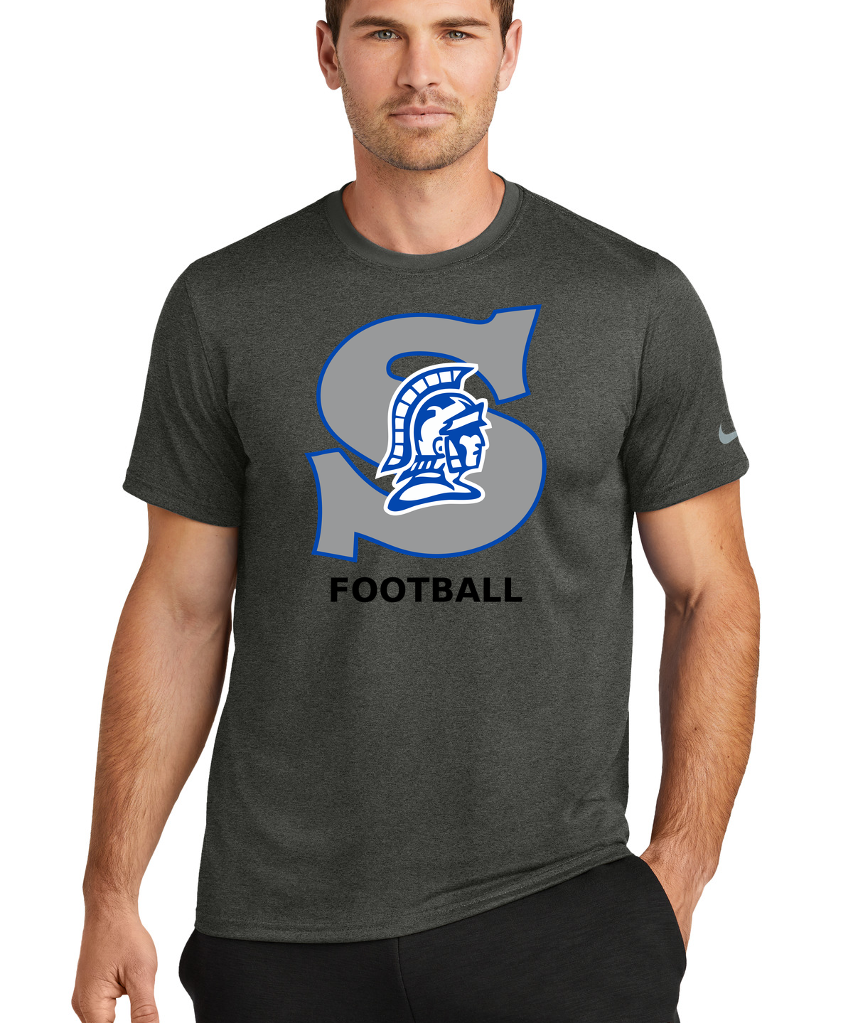 Southwest Football - Dark Smoke Heather Nike Swoosh Sleeve rLegend Tee NKDX8730