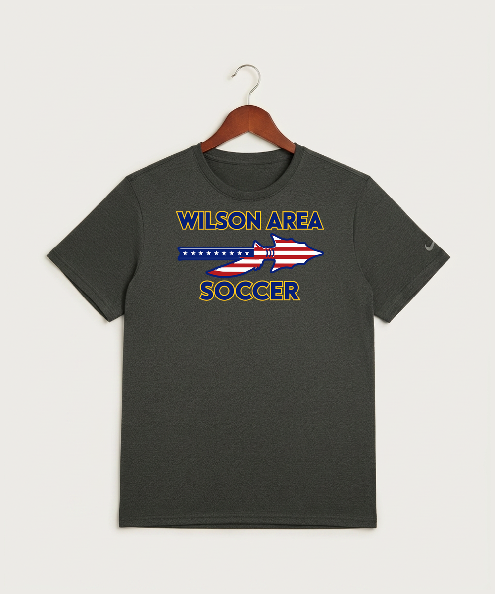 Wilson Area School Soccer Soccer - Dark Smoke Heather Nike Swoosh Sleeve rLegend Tee NKDX8730