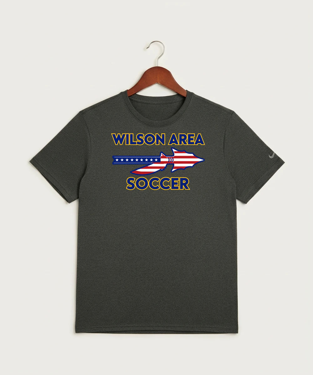 Wilson Area School Soccer Soccer - Dark Smoke Heather Nike Swoosh Sleeve rLegend Tee NKDX8730