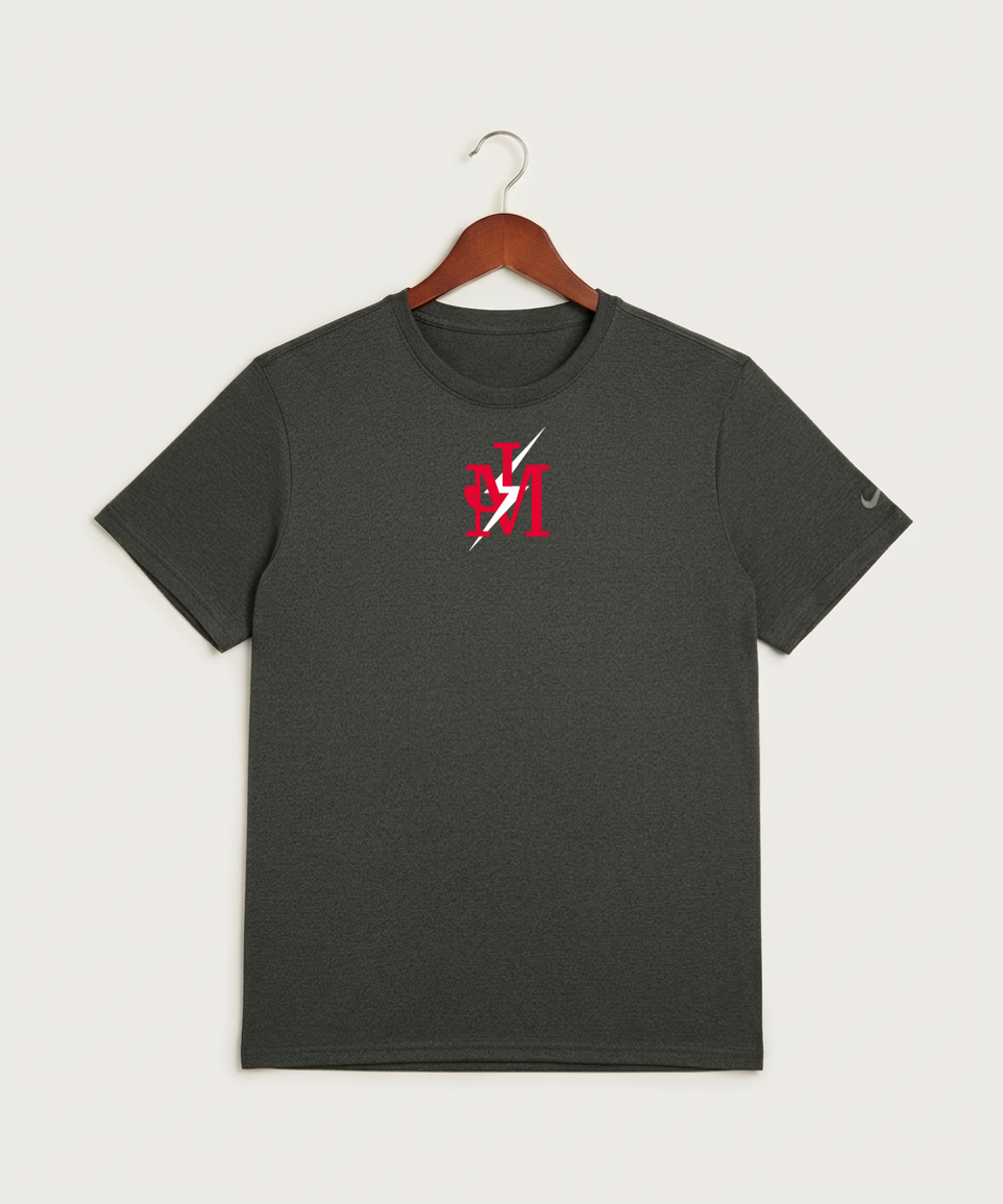 John Marshall High School Cross Country (Coed) - Dark Smoke Heather Nike Swoosh Sleeve rLegend Tee NKDX8730