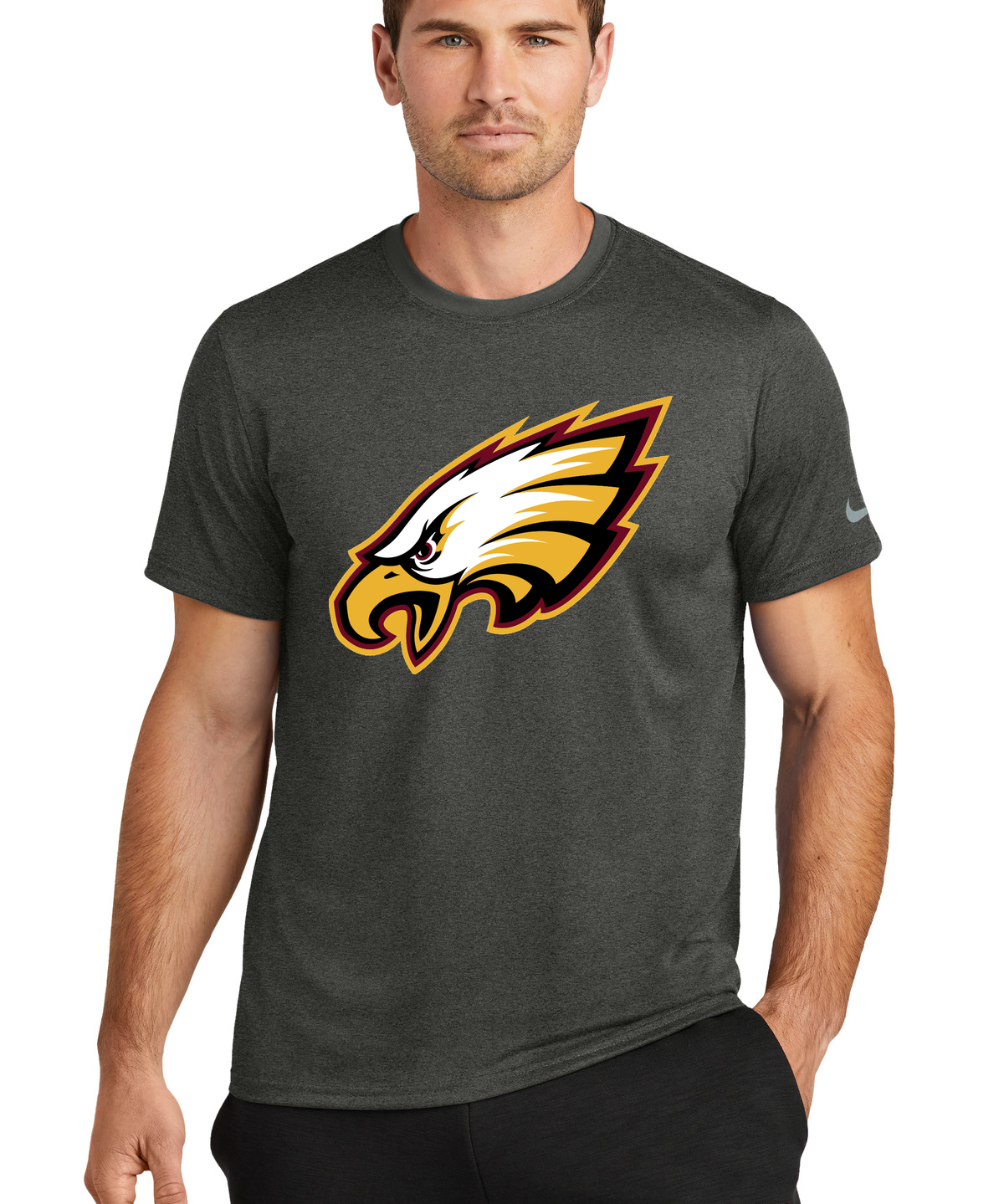 Dover-Eyota Football - Dark Smoke Heather Nike Swoosh Sleeve rLegend Tee NKDX8730