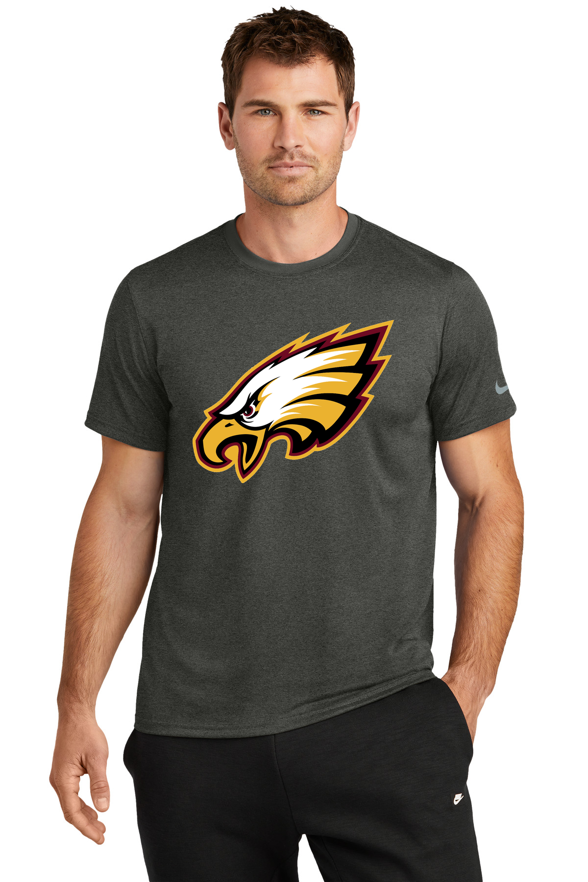 Dover-Eyota Football - Dark Smoke Heather Nike Swoosh Sleeve rLegend Tee NKDX8730