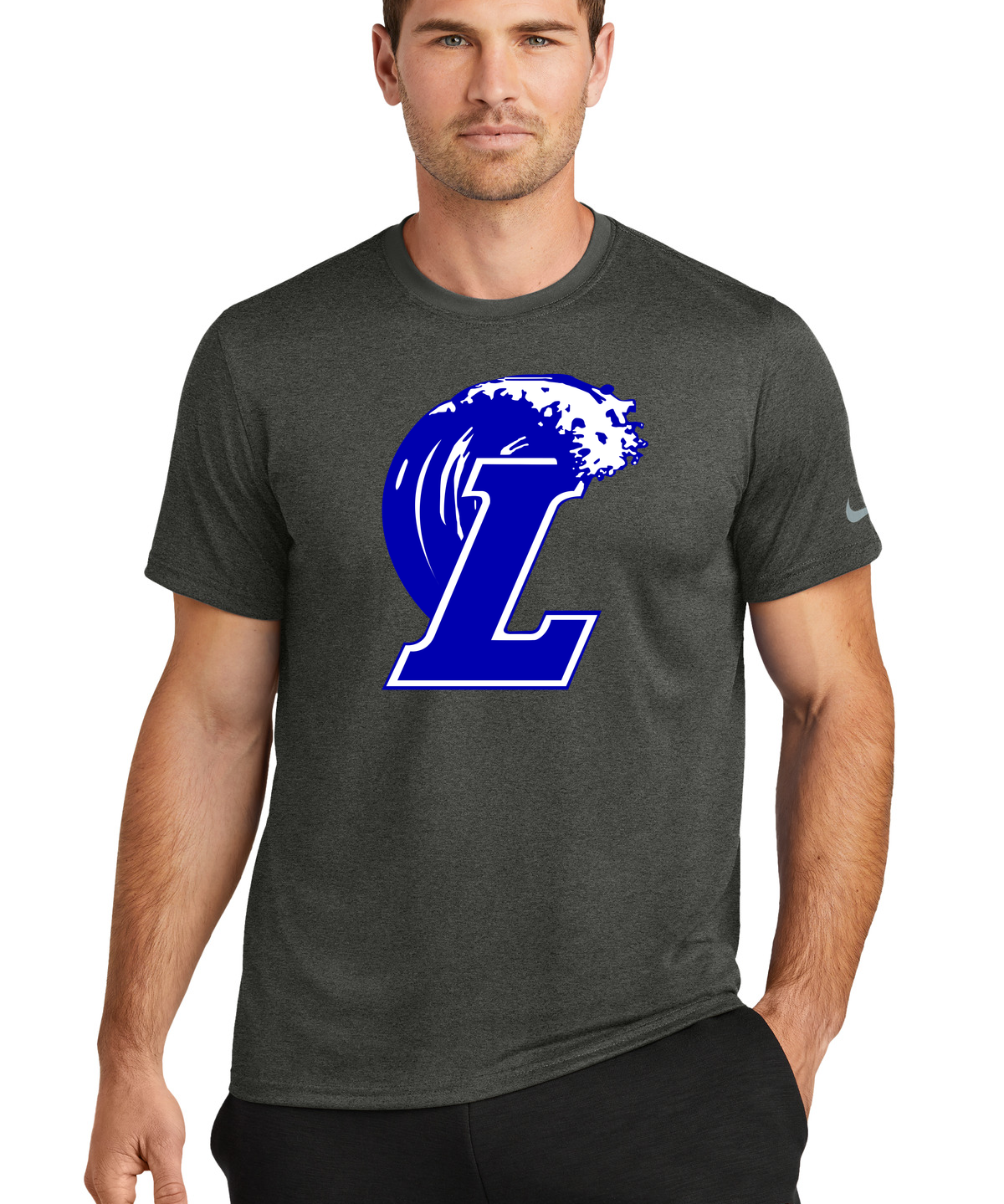 Lakeview Football - Dark Smoke Heather Nike Swoosh Sleeve rLegend Tee NKDX8730