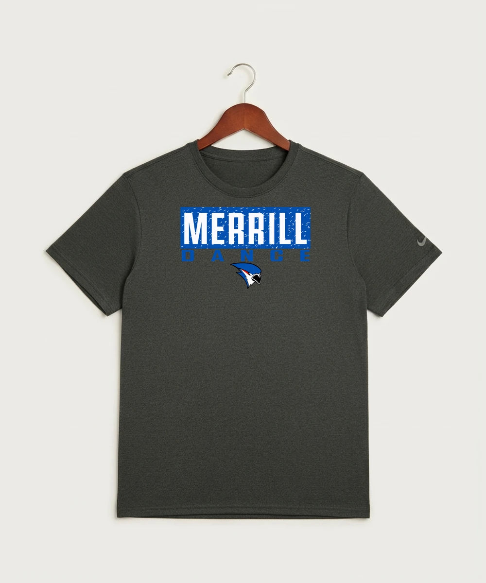 Merrill Dance and Cheer - Dark Smoke Heather Nike Swoosh Sleeve rLegend Tee NKDX8730