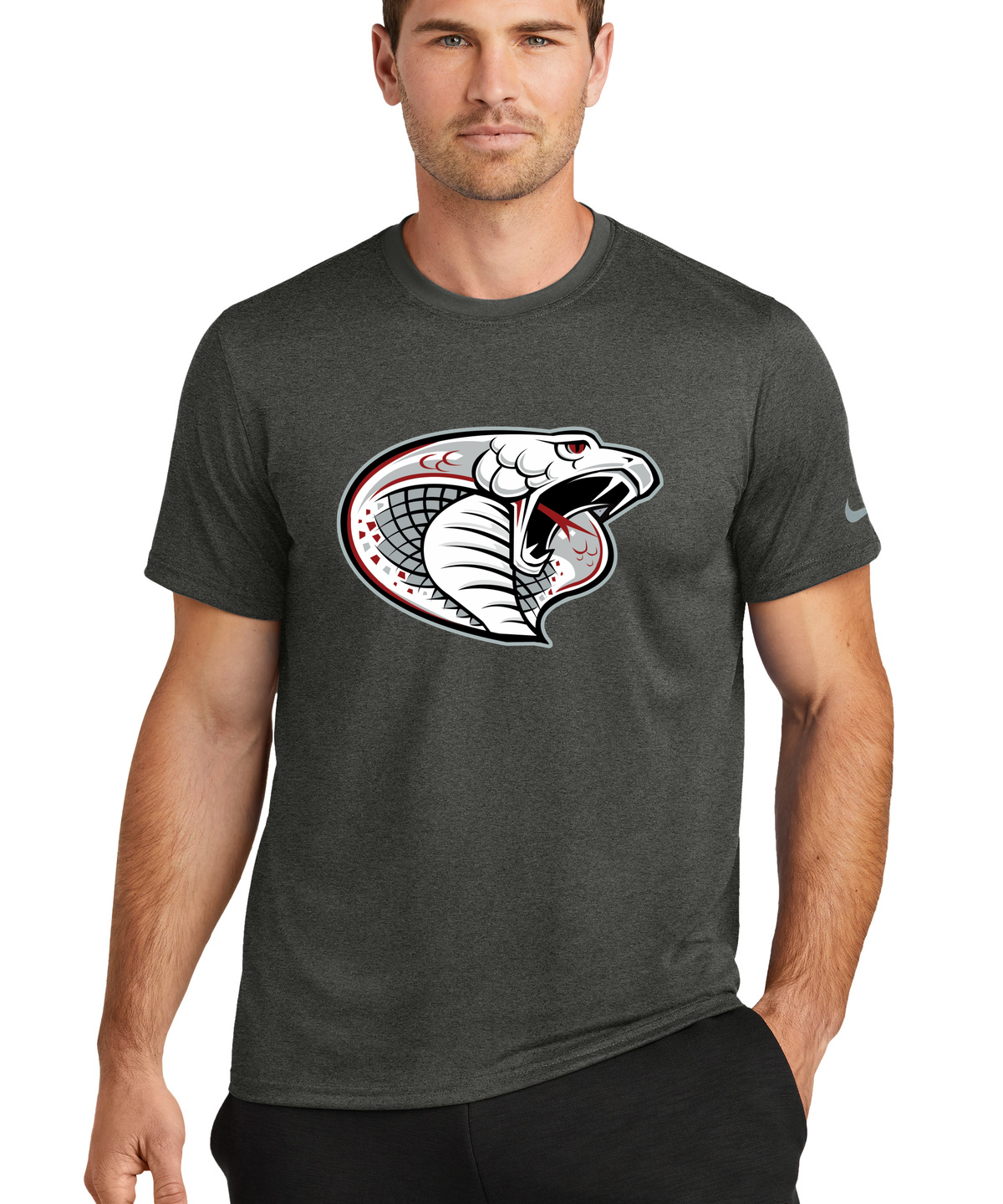 Triton Volleyball - Dark Smoke Heather Nike Swoosh Sleeve rLegend Tee NKDX8730