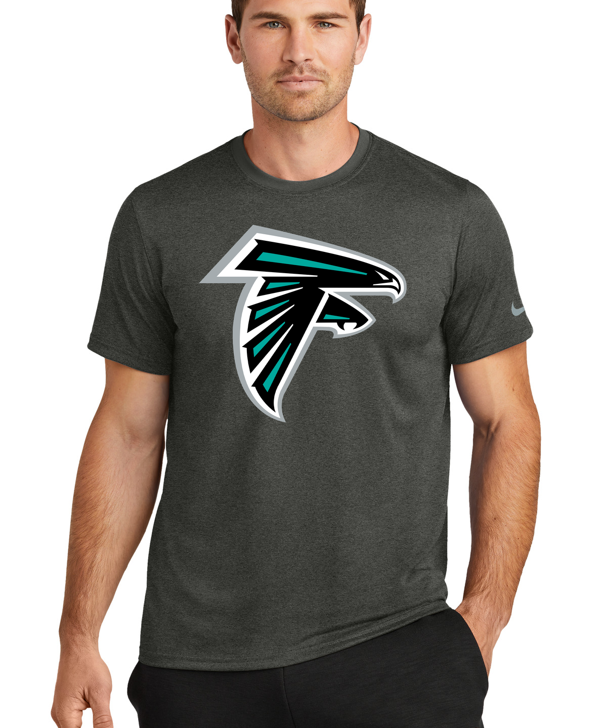 Fillmore Central Football - Dark Smoke Heather Nike Swoosh Sleeve rLegend Tee NKDX8730