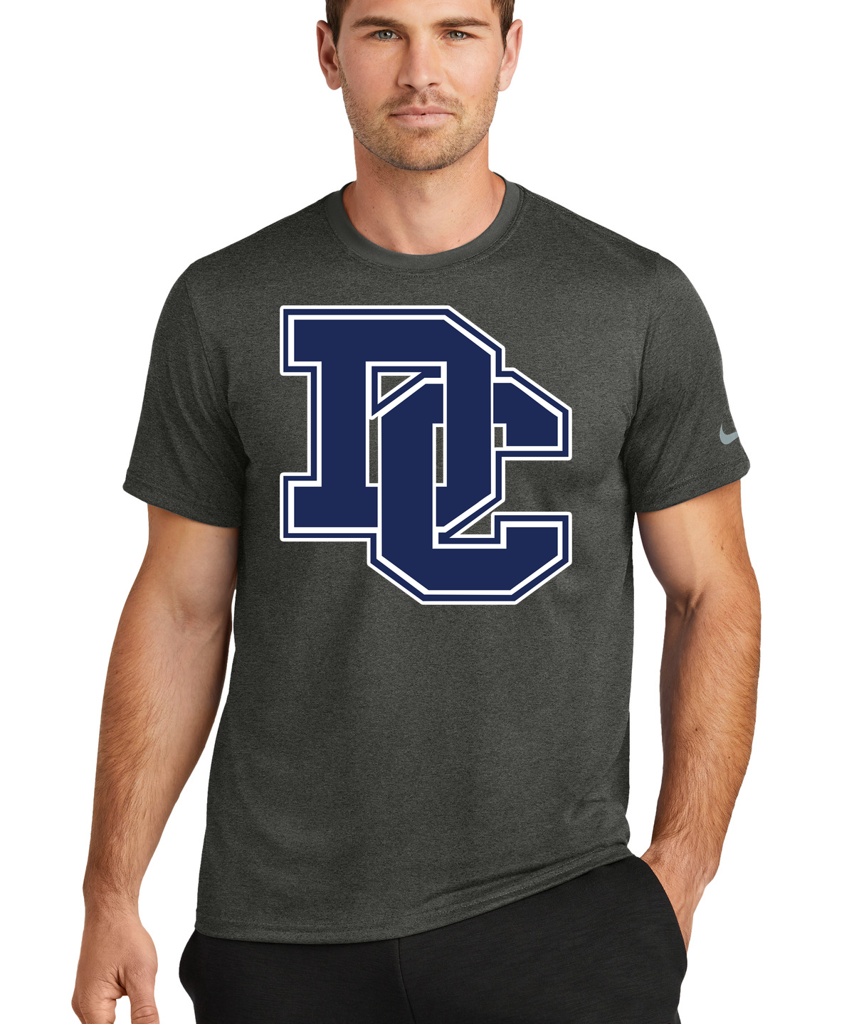 Dassel-Cokato Football - Dark Smoke Heather Nike Swoosh Sleeve rLegend Tee NKDX8730