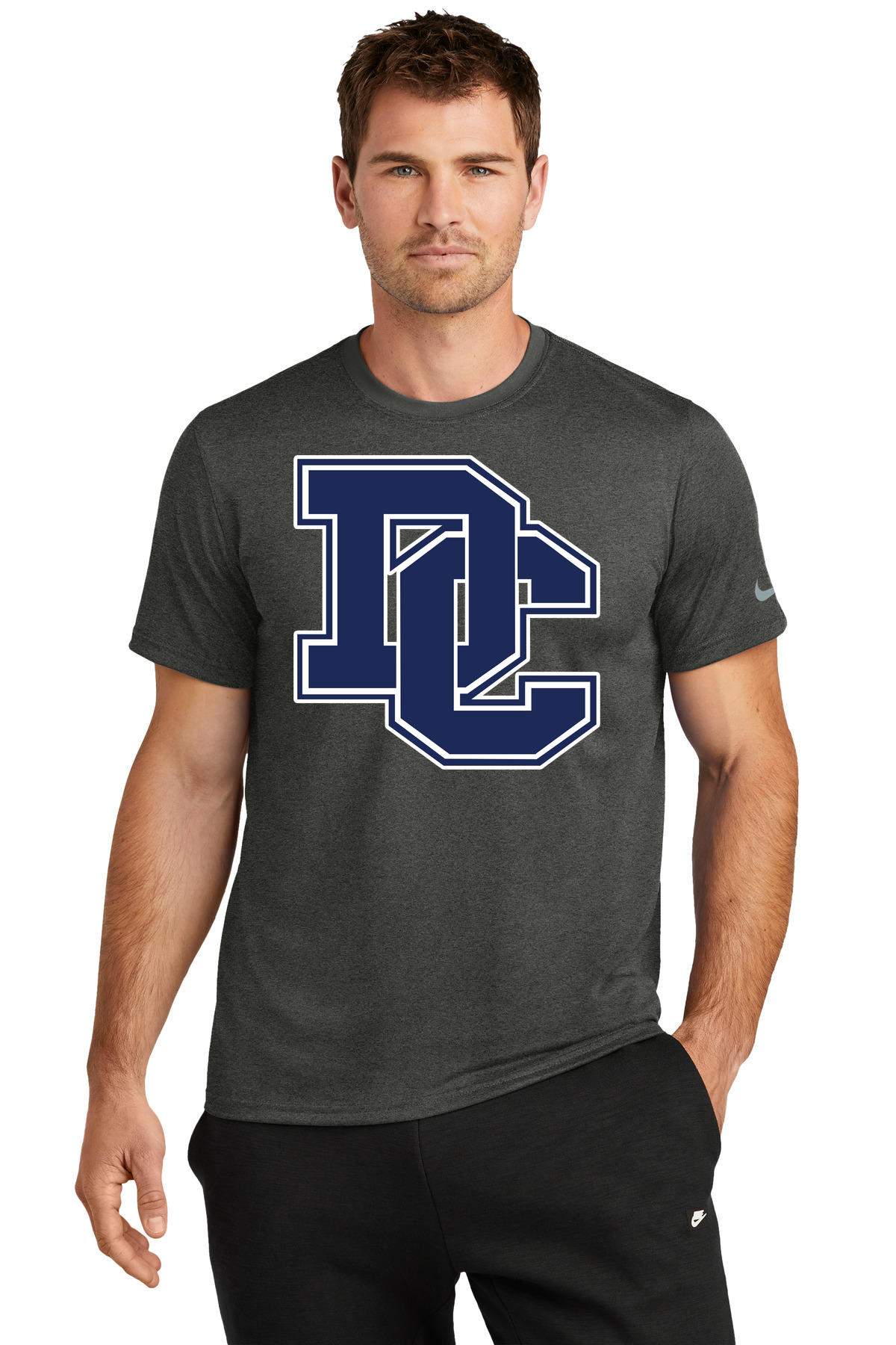 Dassel-Cokato Football - Dark Smoke Heather Nike Swoosh Sleeve rLegend Tee NKDX8730