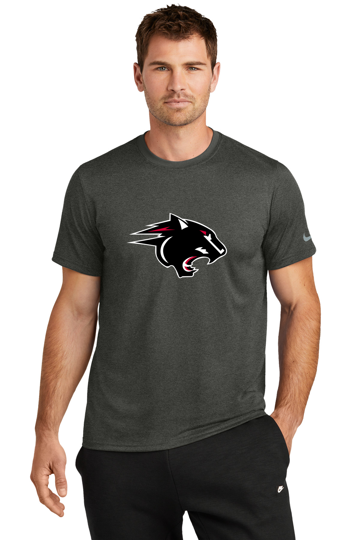NRHEG Football - Dark Smoke Heather Nike Swoosh Sleeve rLegend Tee NKDX8730