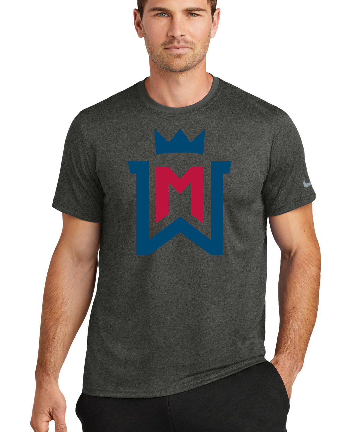 Watertown-Mayer Football - Dark Smoke Heather Nike Swoosh Sleeve rLegend Tee NKDX8730