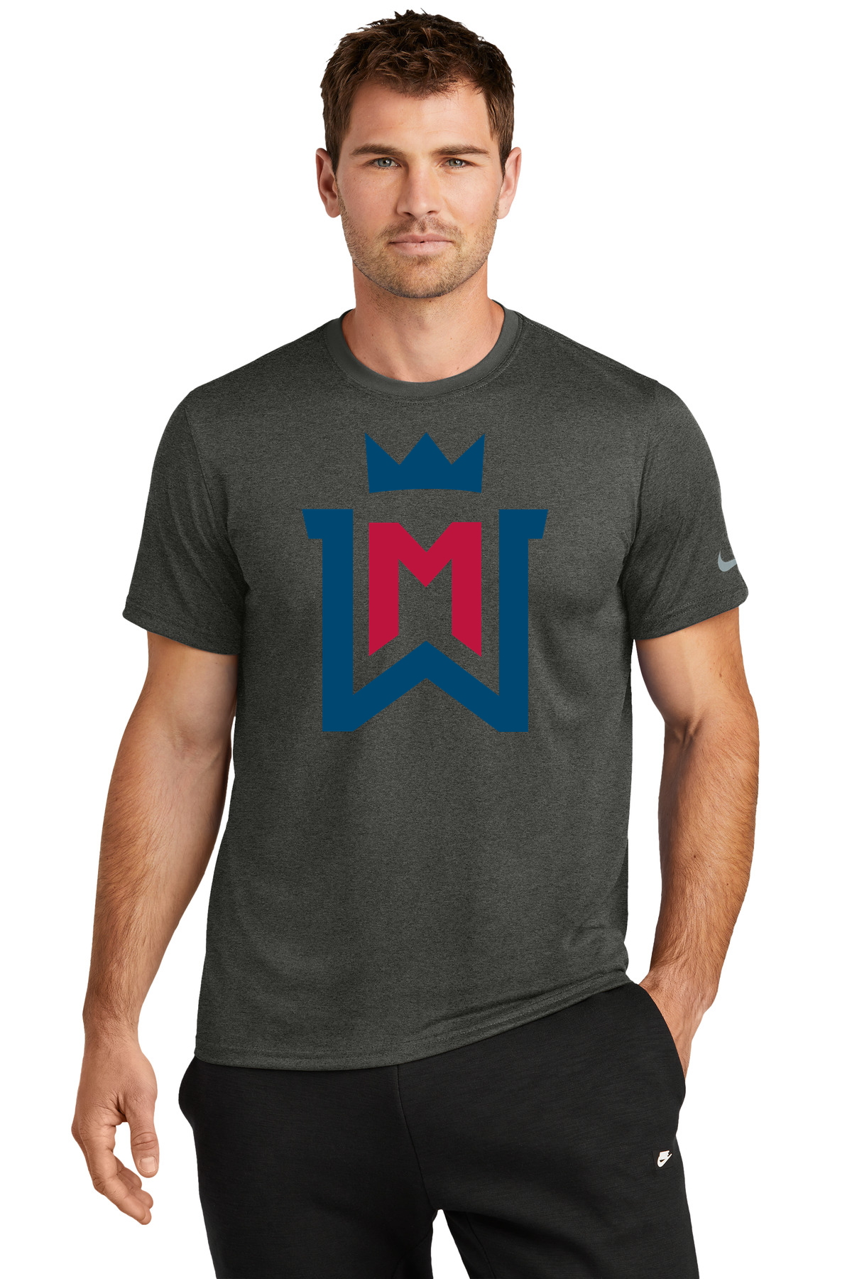 Watertown-Mayer Football - Dark Smoke Heather Nike Swoosh Sleeve rLegend Tee NKDX8730