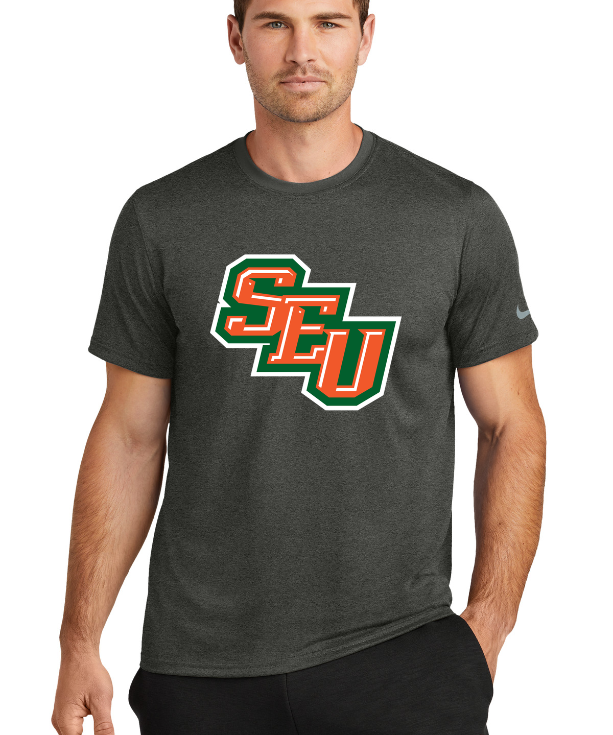 Sleepy Eye United Football - Dark Smoke Heather Nike Swoosh Sleeve rLegend Tee NKDX8730