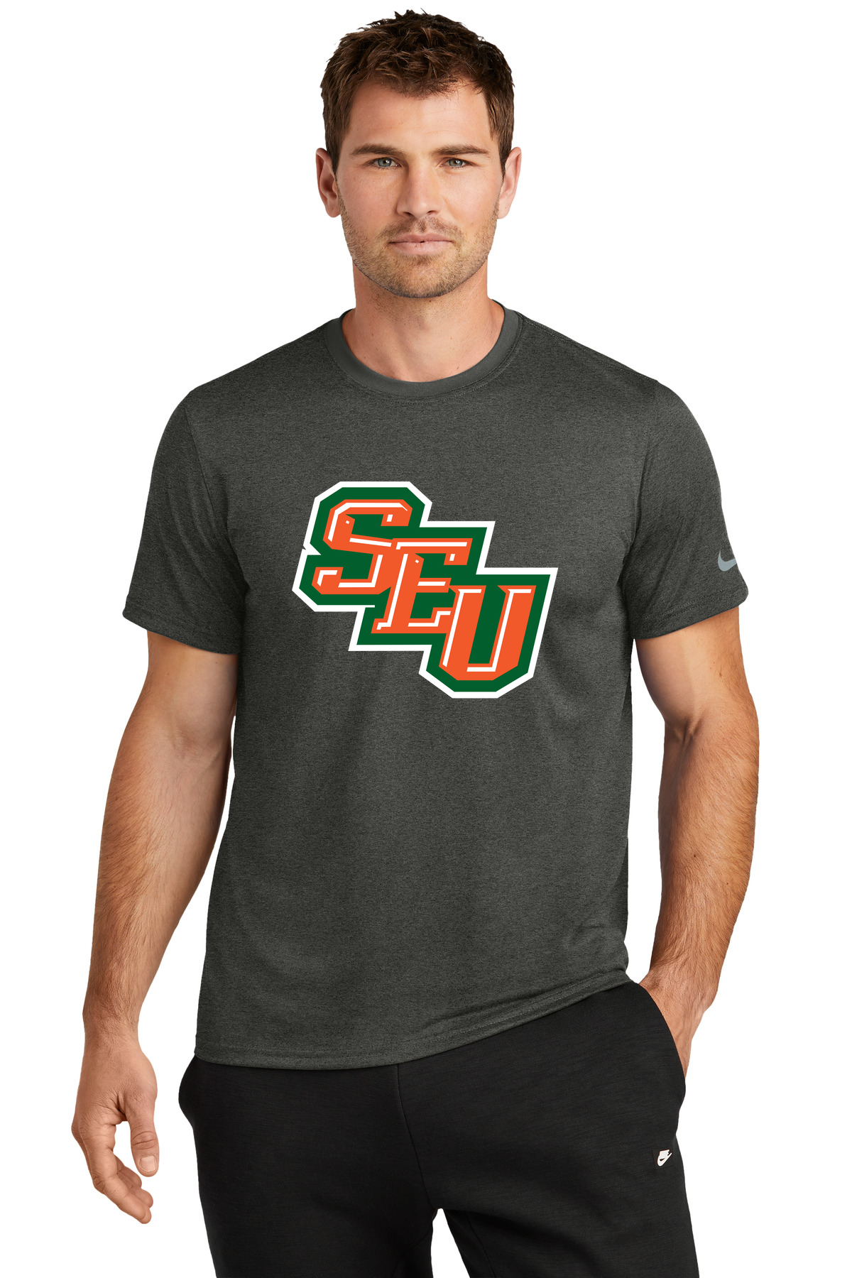 Sleepy Eye United Football - Dark Smoke Heather Nike Swoosh Sleeve rLegend Tee NKDX8730
