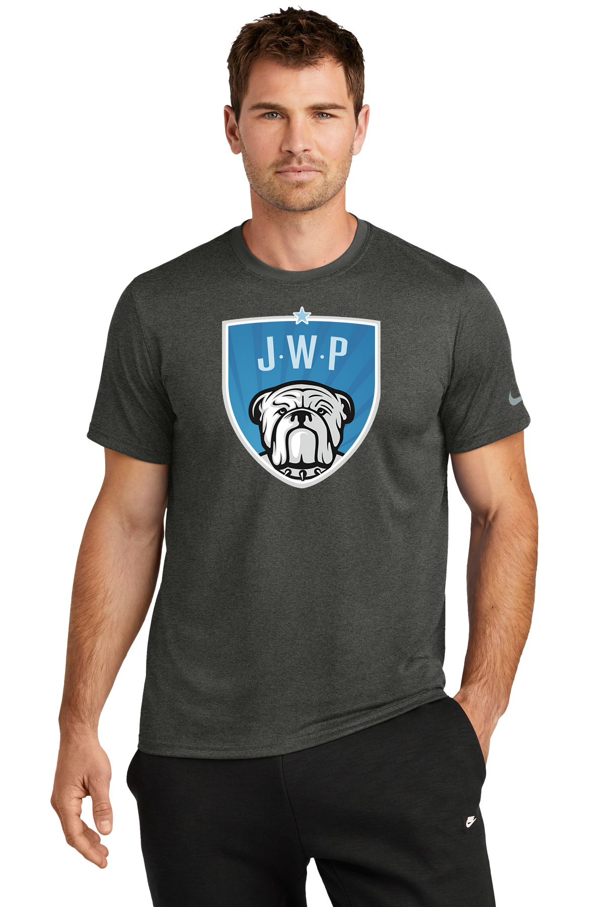 JWP Football - Dark Smoke Heather Nike Swoosh Sleeve rLegend Tee NKDX8730