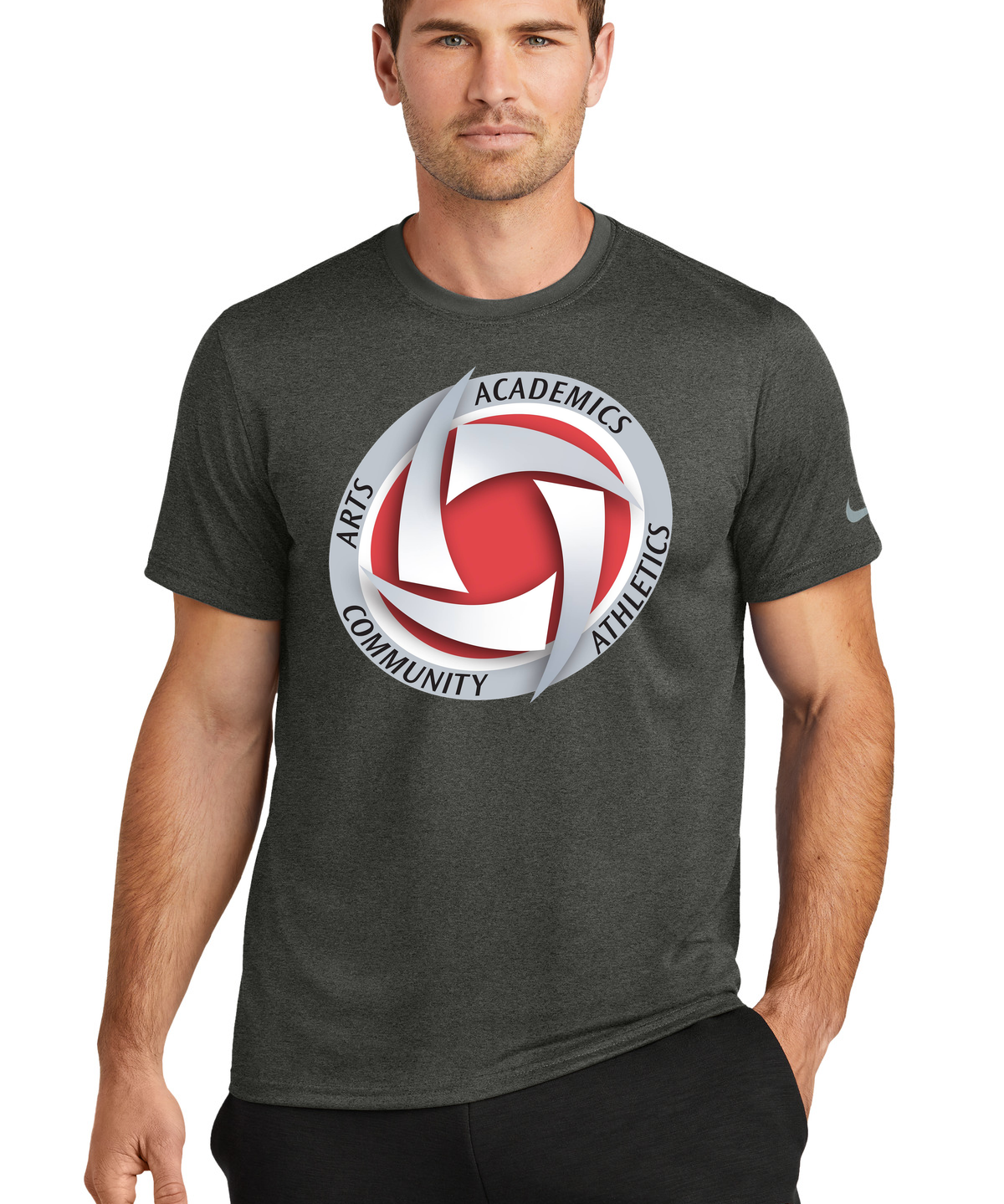 Houston Volleyball - Dark Smoke Heather Nike Swoosh Sleeve rLegend Tee NKDX8730