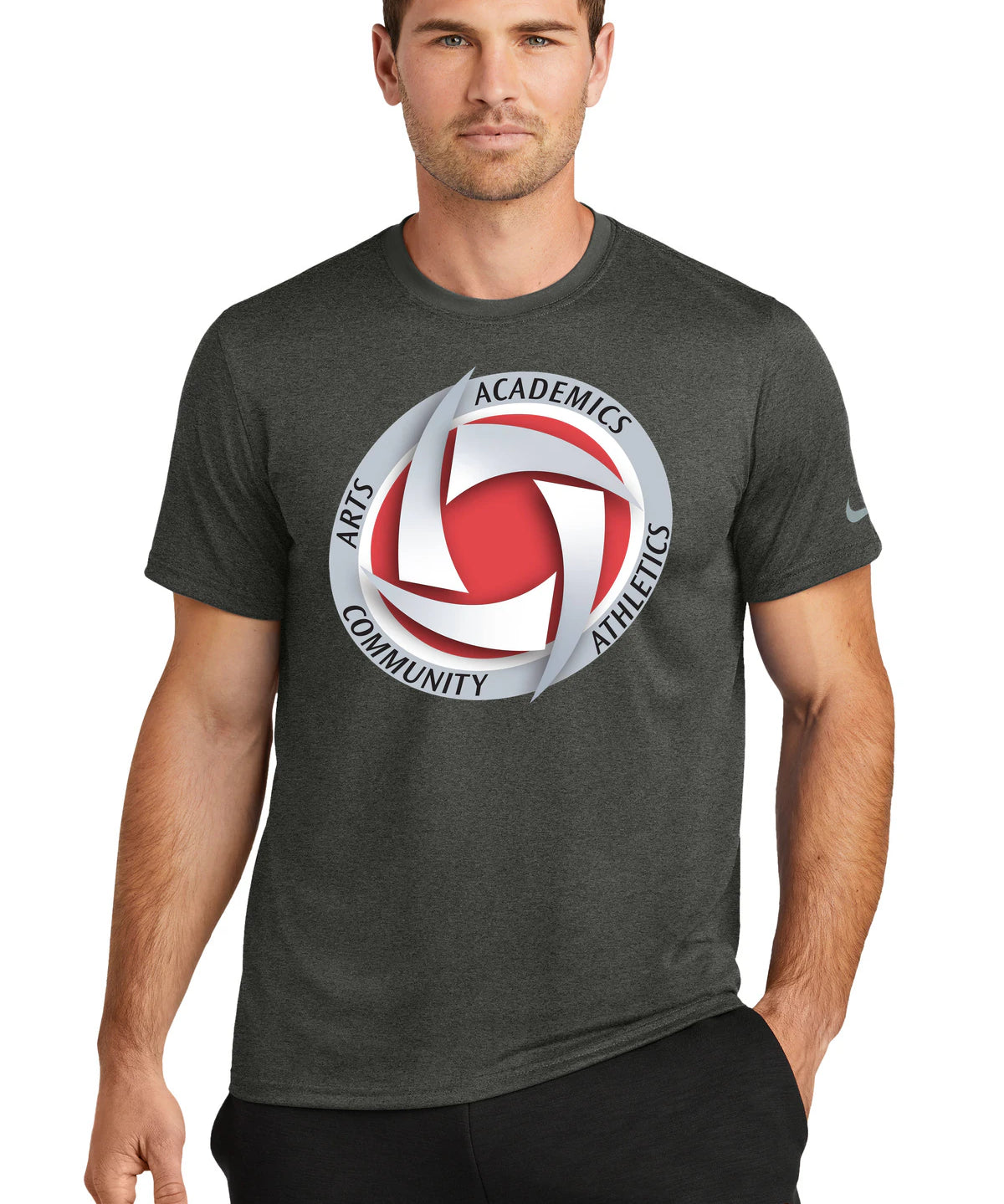 Houston Volleyball - Dark Smoke Heather Nike Swoosh Sleeve rLegend Tee NKDX8730