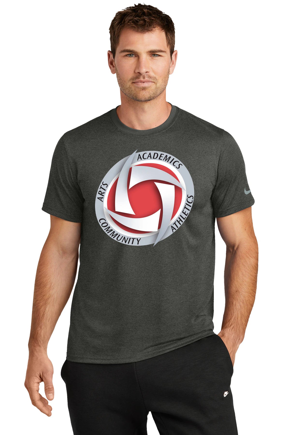 Houston Volleyball - Dark Smoke Heather Nike Swoosh Sleeve rLegend Tee NKDX8730