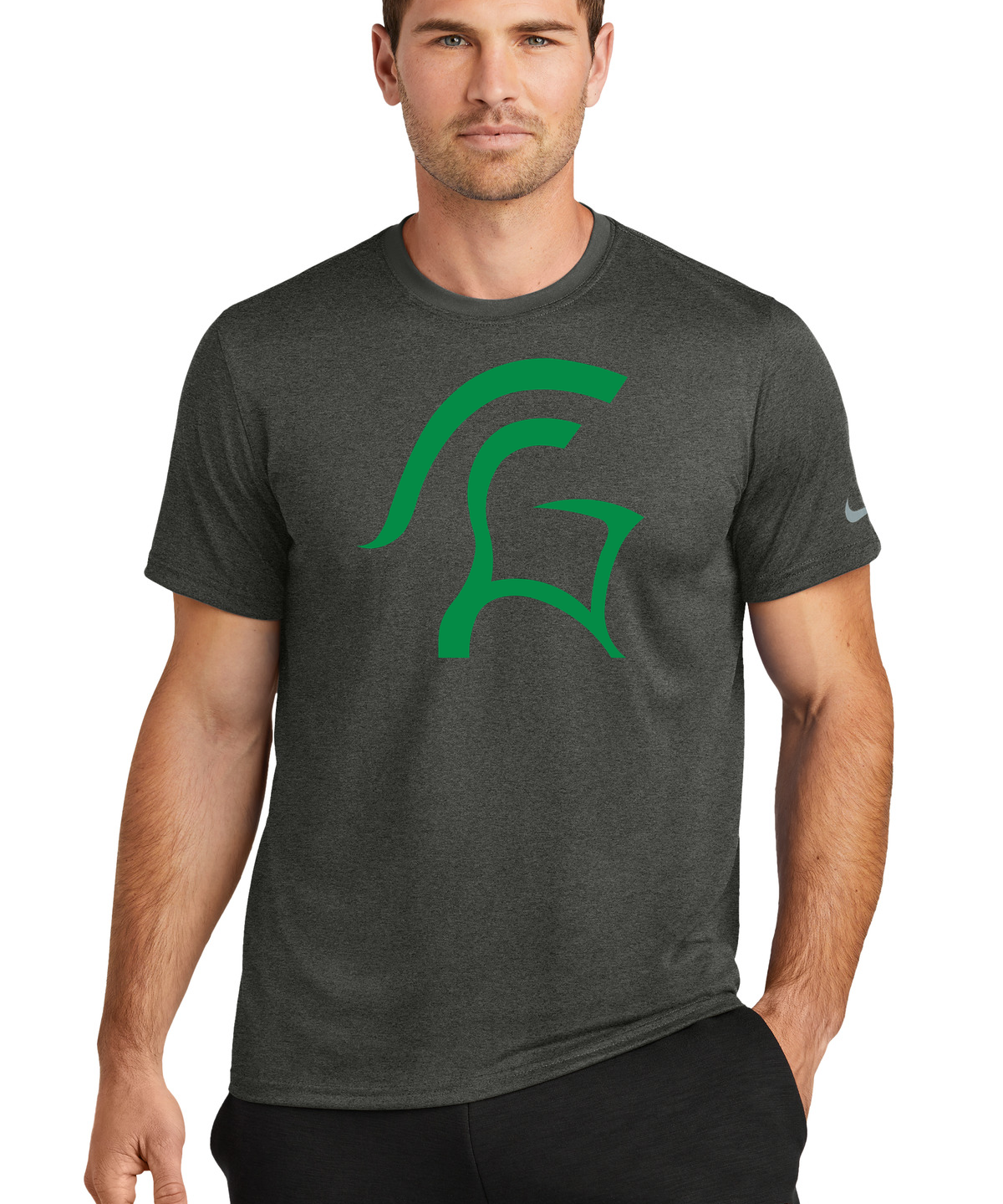 La Crescent-Hokah Football - Dark Smoke Heather Nike Swoosh Sleeve rLegend Tee NKDX8730