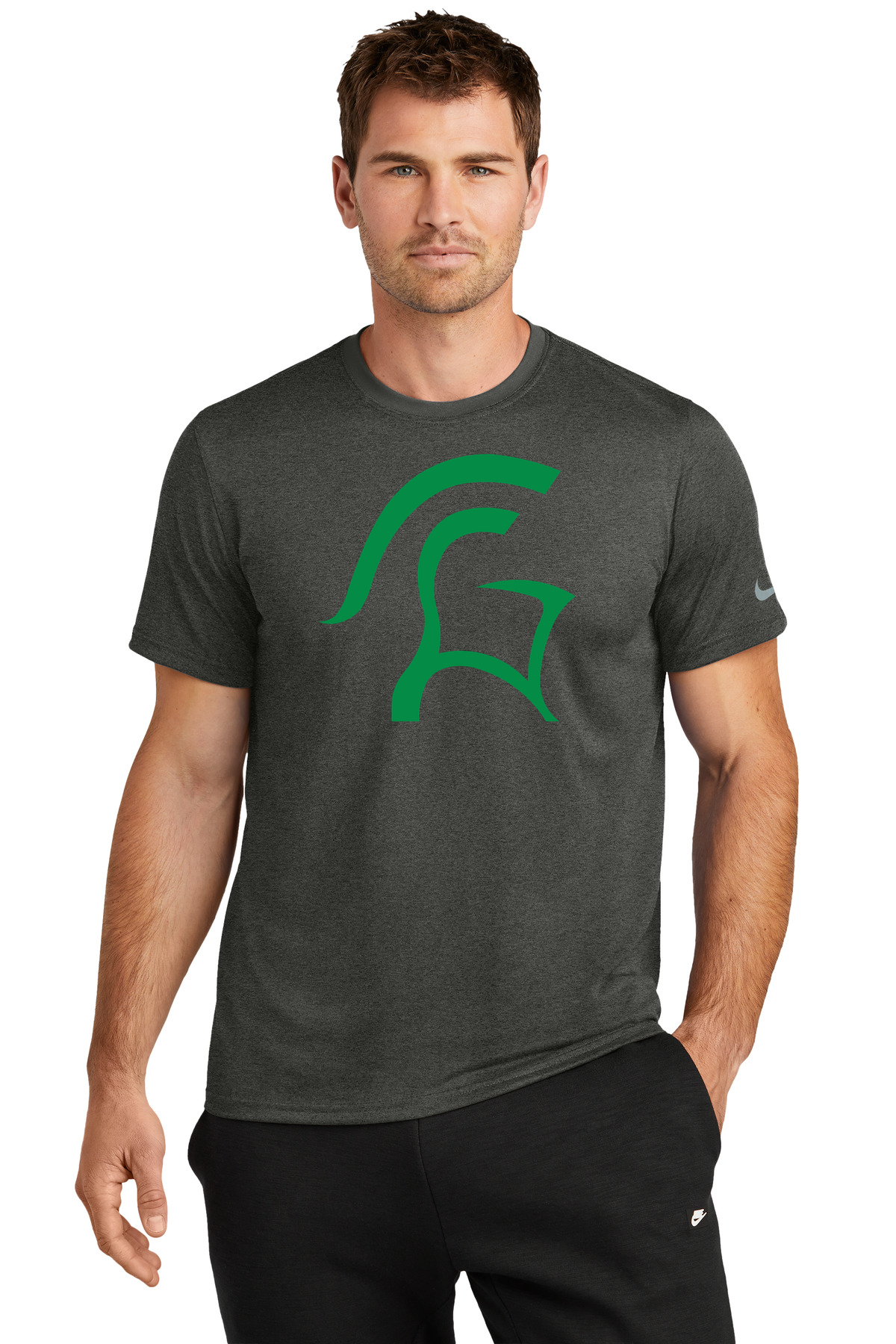 La Crescent-Hokah Football - Dark Smoke Heather Nike Swoosh Sleeve rLegend Tee NKDX8730