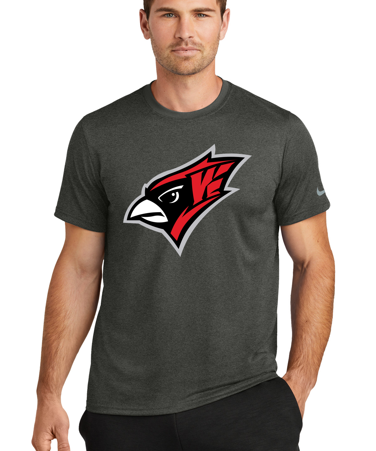 Willmar Athletics - Dark Smoke Heather Nike Swoosh Sleeve rLegend Tee NKDX8730