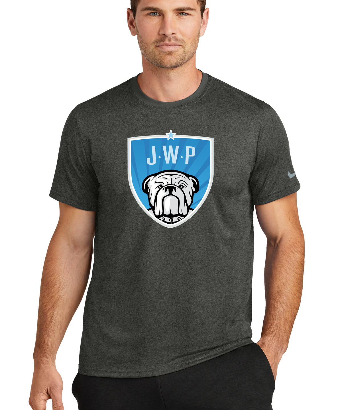 JWP Volleyball - Dark Smoke Heather Nike Swoosh Sleeve rLegend Tee NKDX8730