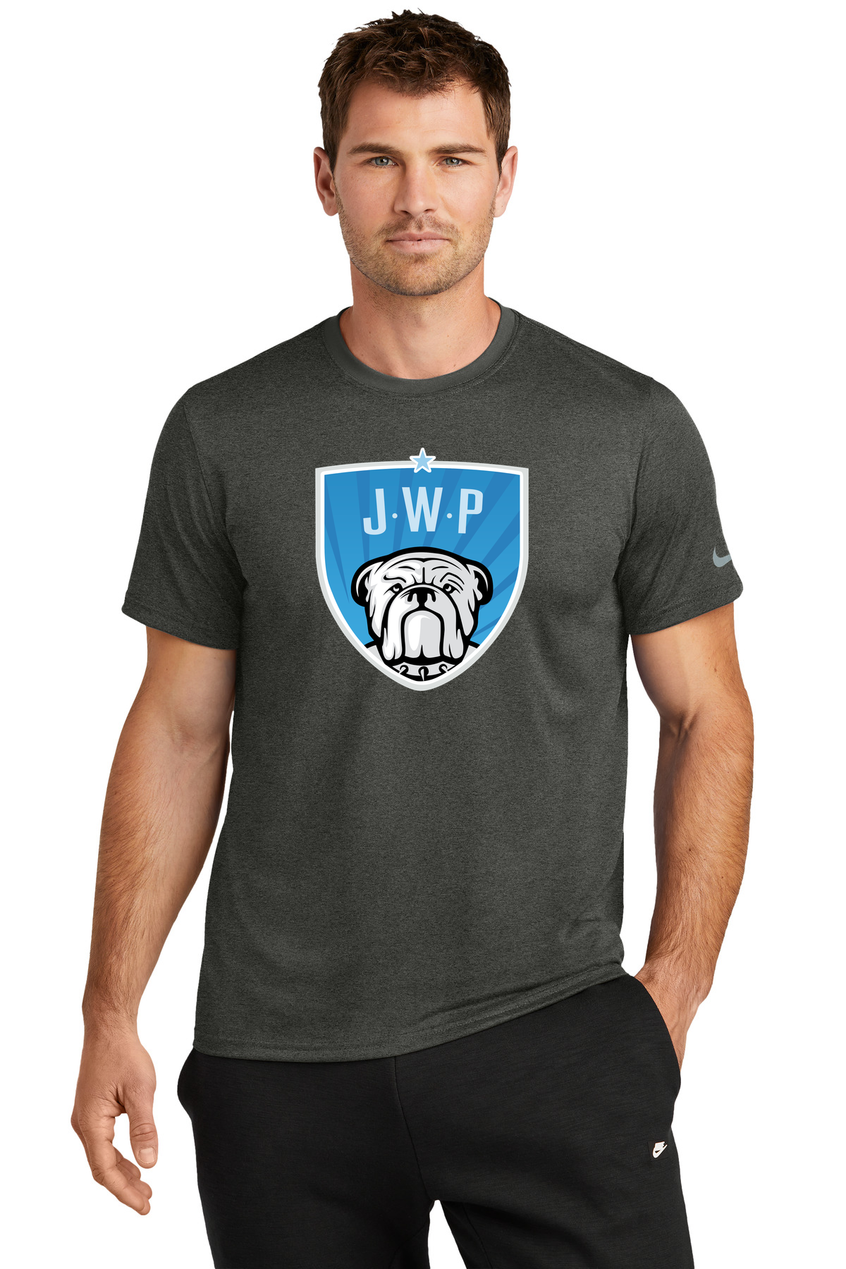 JWP Volleyball - Dark Smoke Heather Nike Swoosh Sleeve rLegend Tee NKDX8730