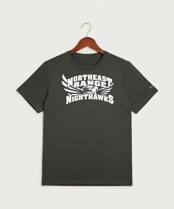Northeast Range High School Volleyball (Girls) - Dark Smoke Heather Nike Swoosh Sleeve rLegend Tee NKDX8730