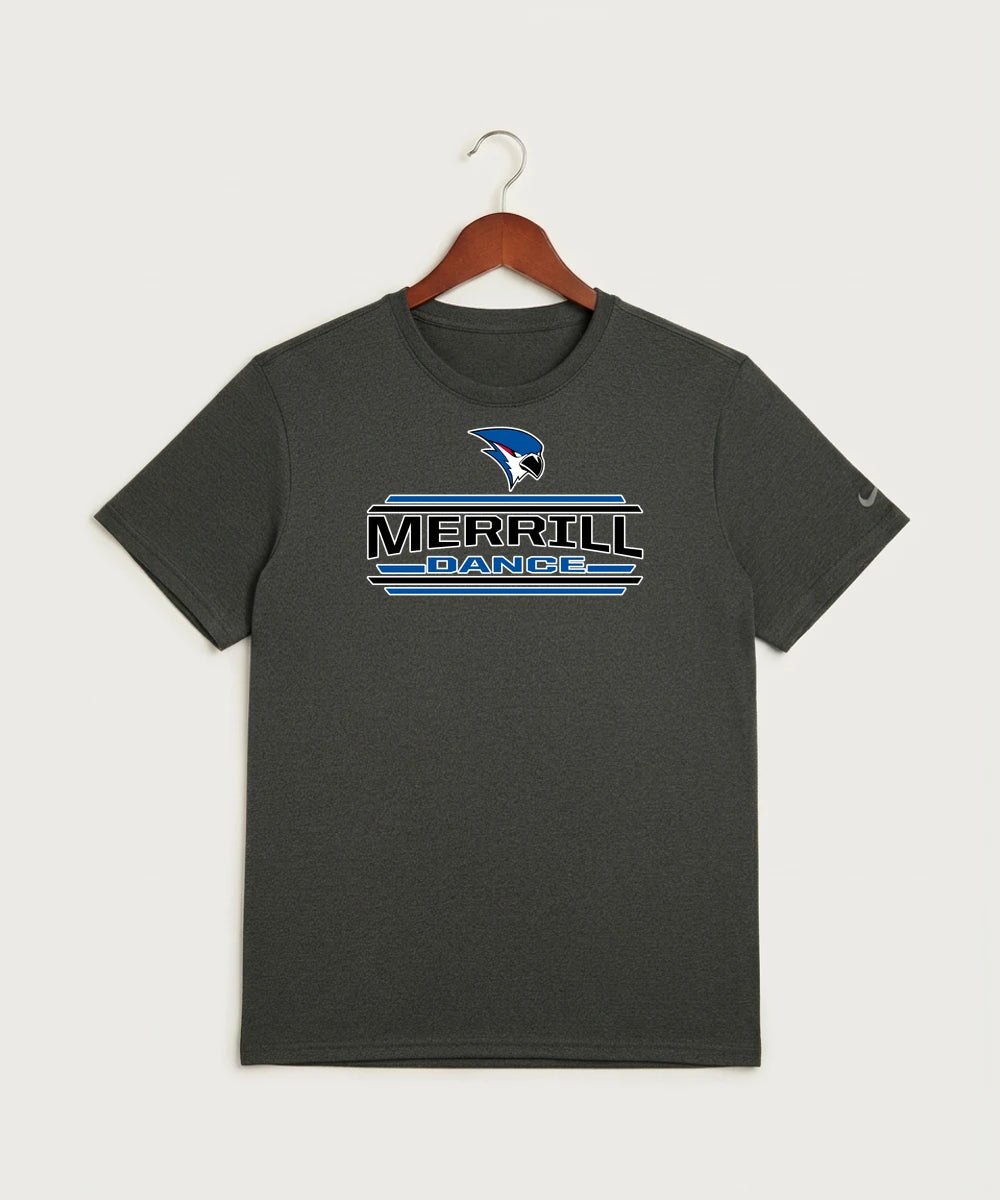Merrill Dance and Cheer - Dark Smoke Heather Nike Swoosh Sleeve rLegend Tee NKDX8730