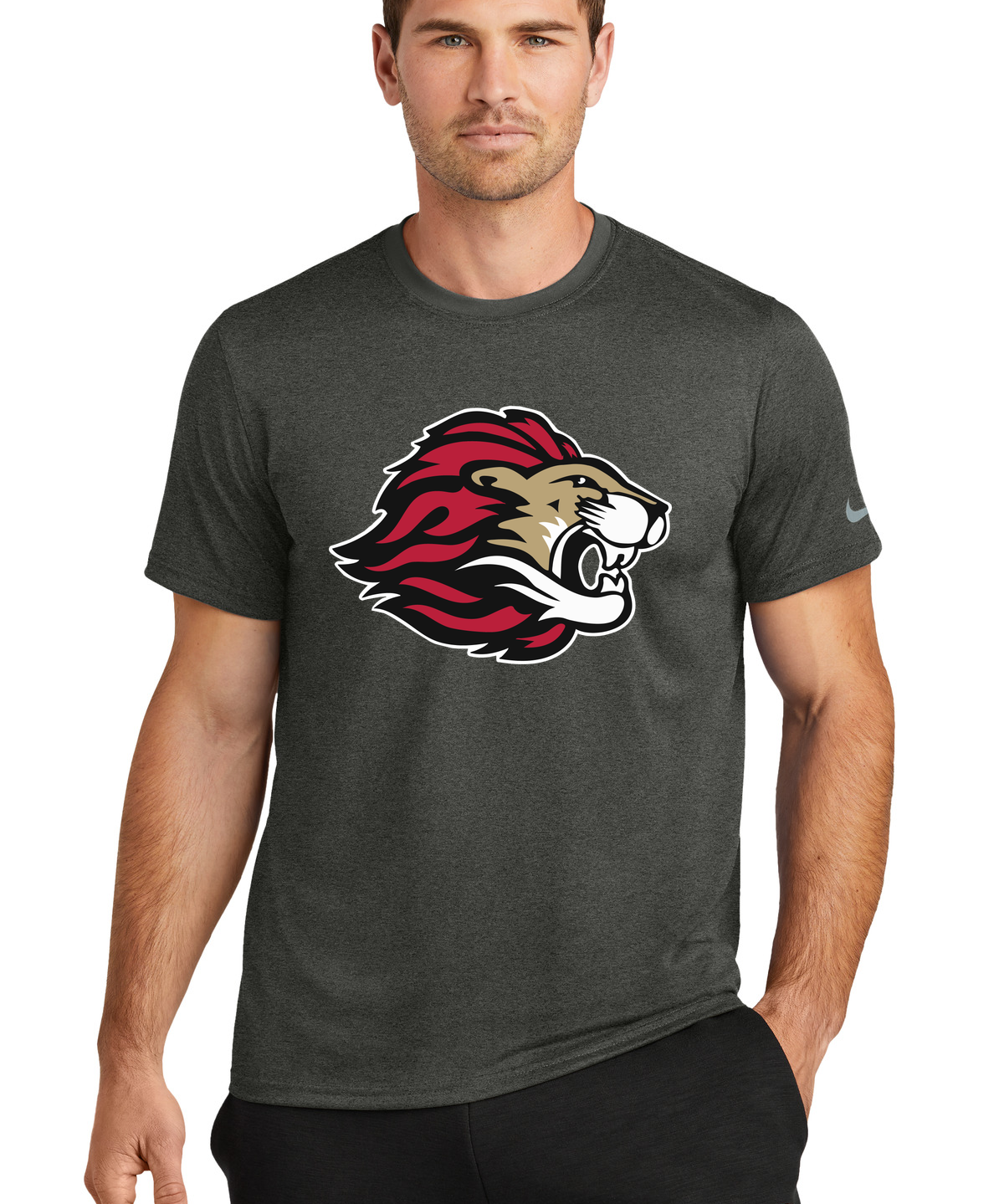 Spring Grove Football - Dark Smoke Heather Nike Swoosh Sleeve rLegend Tee NKDX8730