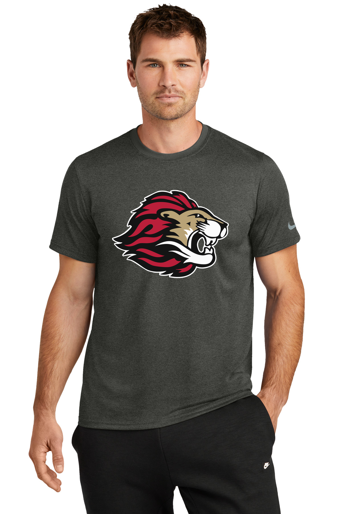 Spring Grove Football - Dark Smoke Heather Nike Swoosh Sleeve rLegend Tee NKDX8730