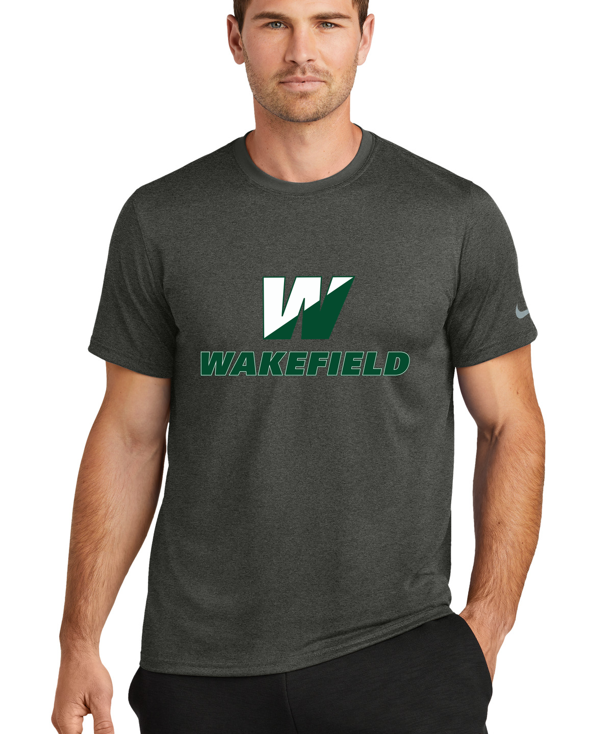 Wakefield High School N/A - Dark Smoke Heather Nike Swoosh Sleeve rLegend Tee NKDX8730