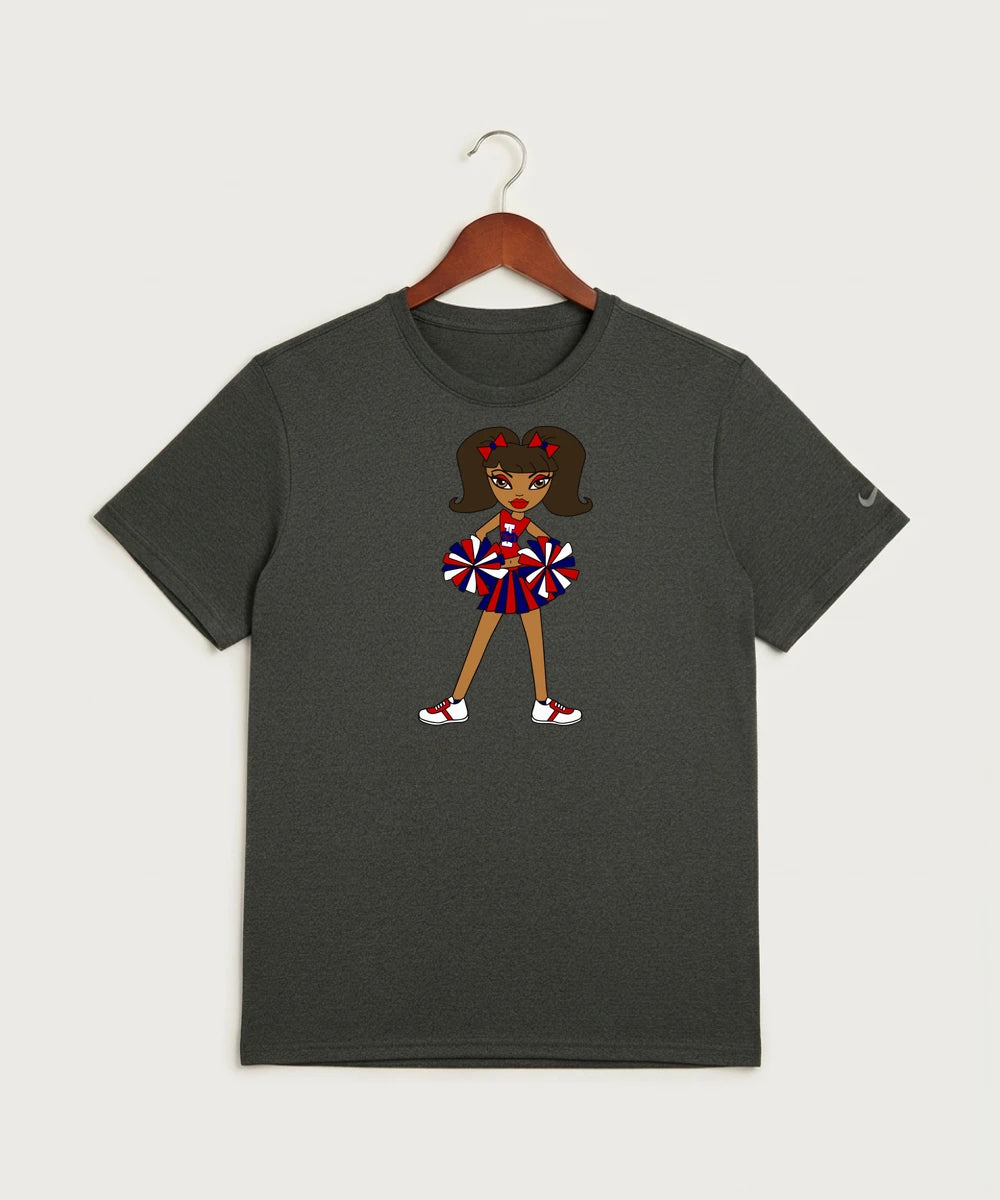 Independence High School Cheer Team - Dark Smoke Heather Nike Swoosh Sleeve rLegend Tee NKDX8730