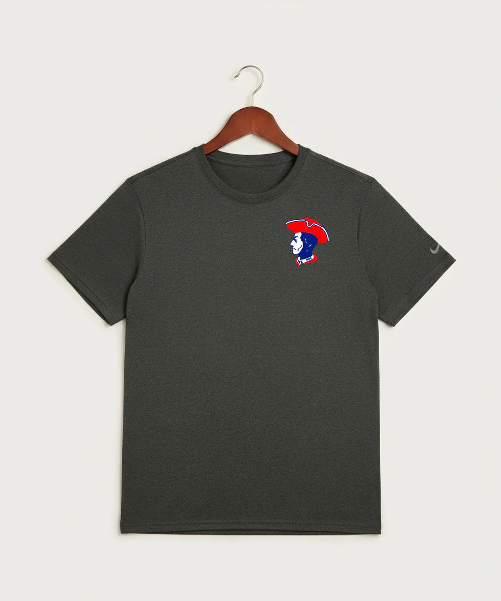 Hills-Beaver Creek High School Volleyball (Girls) - Dark Smoke Heather Nike Swoosh Sleeve rLegend Tee NKDX8730