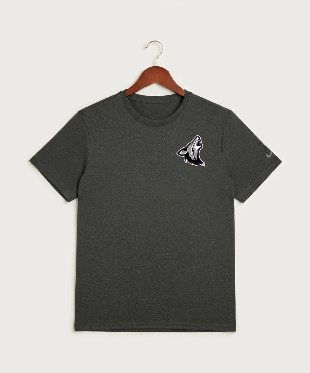 Heron Lake-Okabena High School Football (Boys) - Dark Smoke Heather Nike Swoosh Sleeve rLegend Tee NKDX8730
