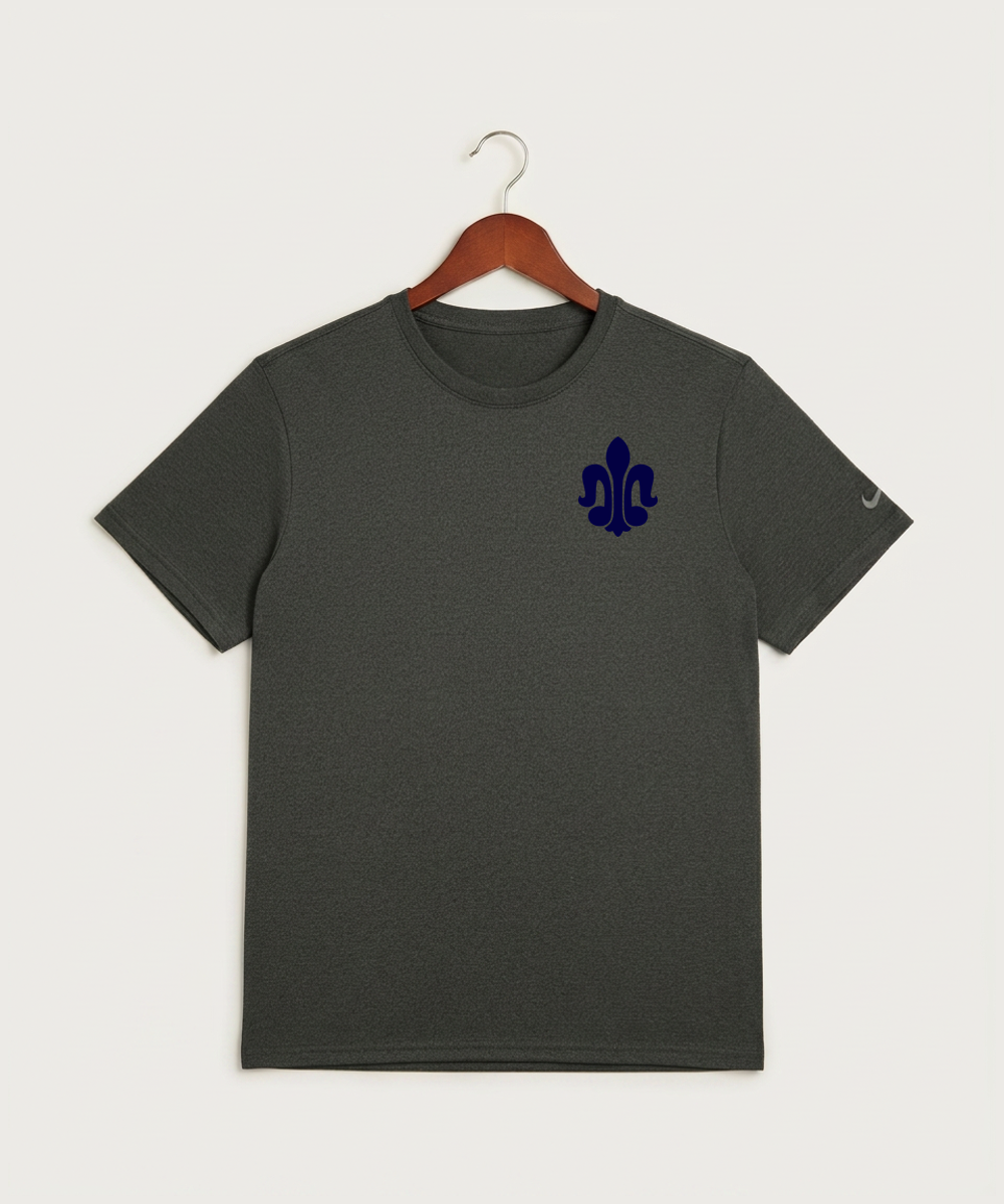 Saint Peter High School Athletics - Dark Smoke Heather Nike Swoosh Sleeve rLegend Tee NKDX8730