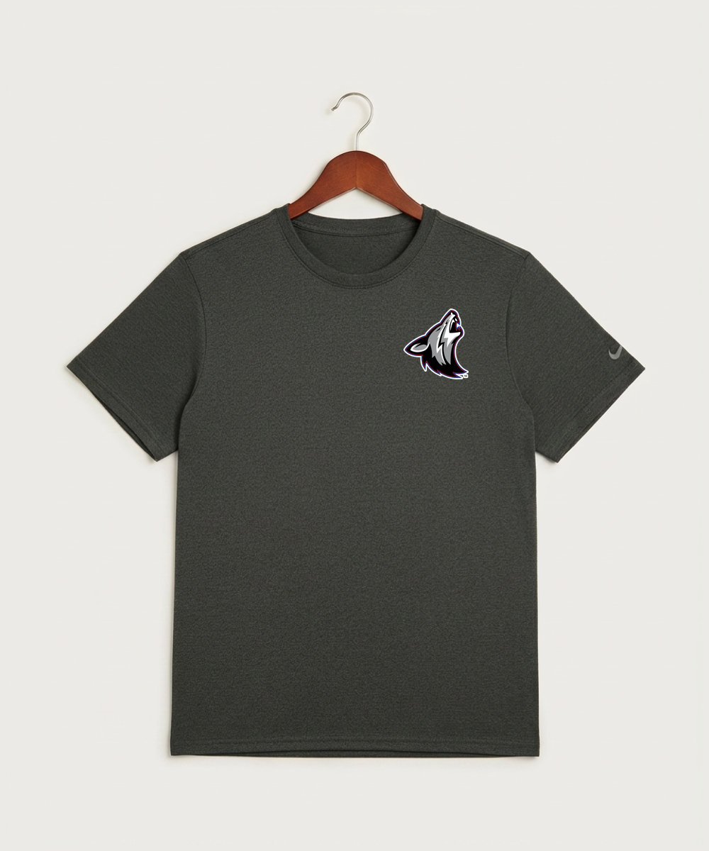 Heron Lake-Okabena High School Football (Boys) - Dark Smoke Heather Nike Swoosh Sleeve rLegend Tee NKDX8730