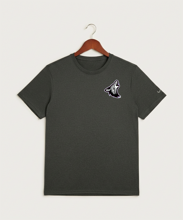 Heron Lake-Okabena High School Football (Boys) - Dark Smoke Heather Nike Swoosh Sleeve rLegend Tee NKDX8730