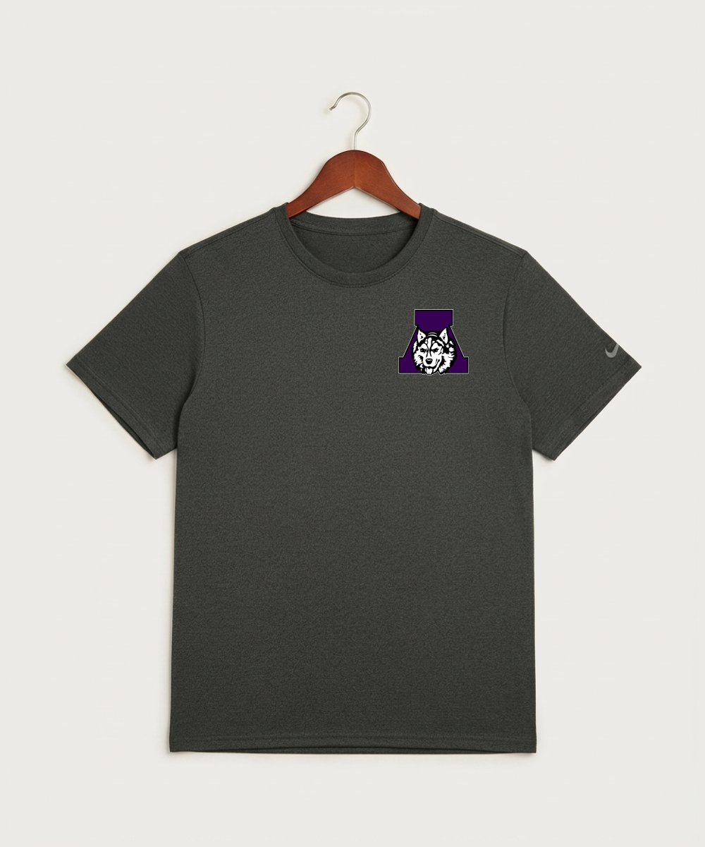 Albany High School Cheerleading - Dark Smoke Heather Nike Swoosh Sleeve rLegend Tee NKDX8730