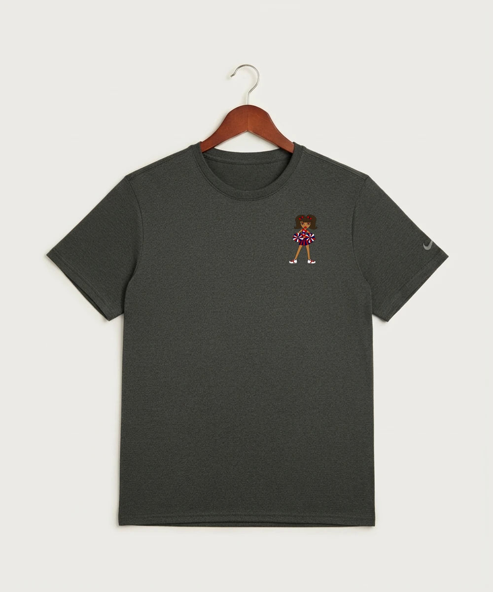 Independence High School Cheer Team - Dark Smoke Heather Nike Swoosh Sleeve rLegend Tee NKDX8730