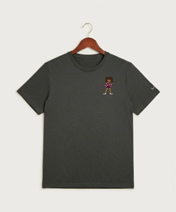 Independence High School Cheer Team - Dark Smoke Heather Nike Swoosh Sleeve rLegend Tee NKDX8730