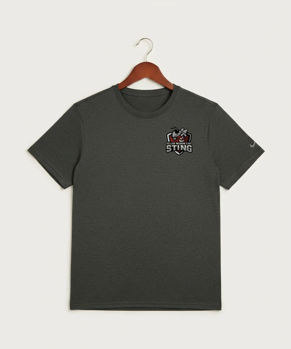 Yellow Medicine East High School Football (Boys) - Dark Smoke Heather Nike Swoosh Sleeve rLegend Tee NKDX8730