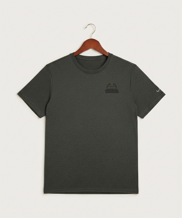 Fargo South High School Volleyball (Girls) - Dark Smoke Heather Nike Swoosh Sleeve rLegend Tee NKDX8730
