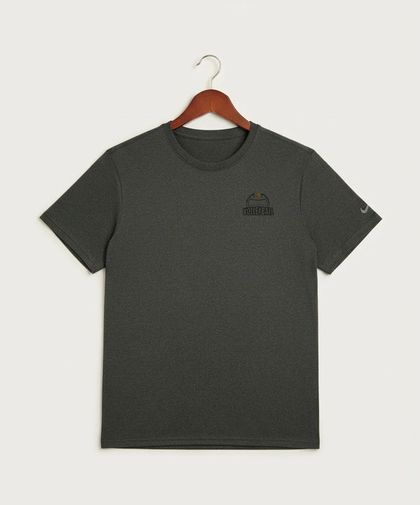 Fargo South High School Volleyball (Girls) - Dark Smoke Heather Nike Swoosh Sleeve rLegend Tee NKDX8730