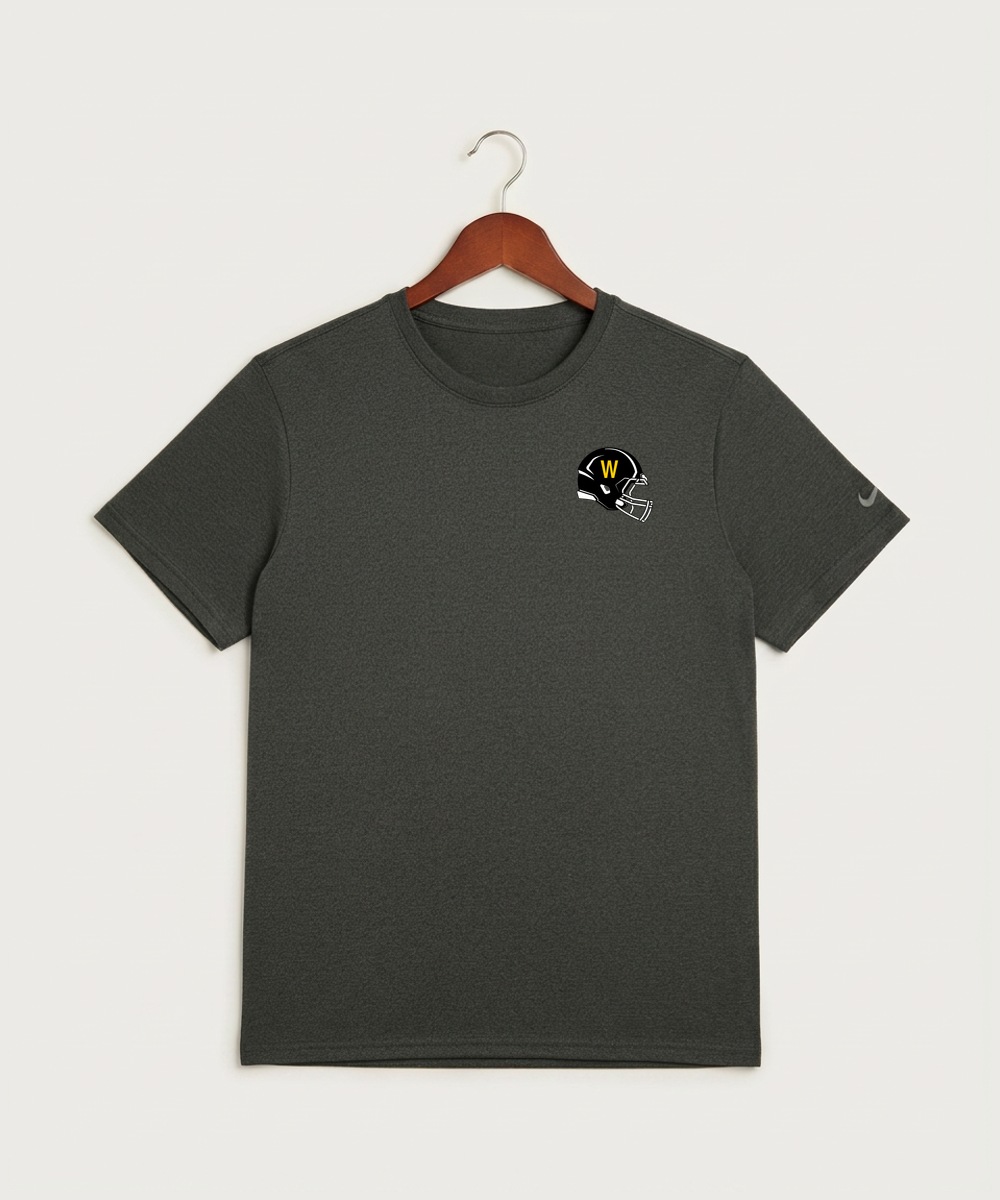 Warroad High School Football (Boys) - Dark Smoke Heather Nike Swoosh Sleeve rLegend Tee NKDX8730