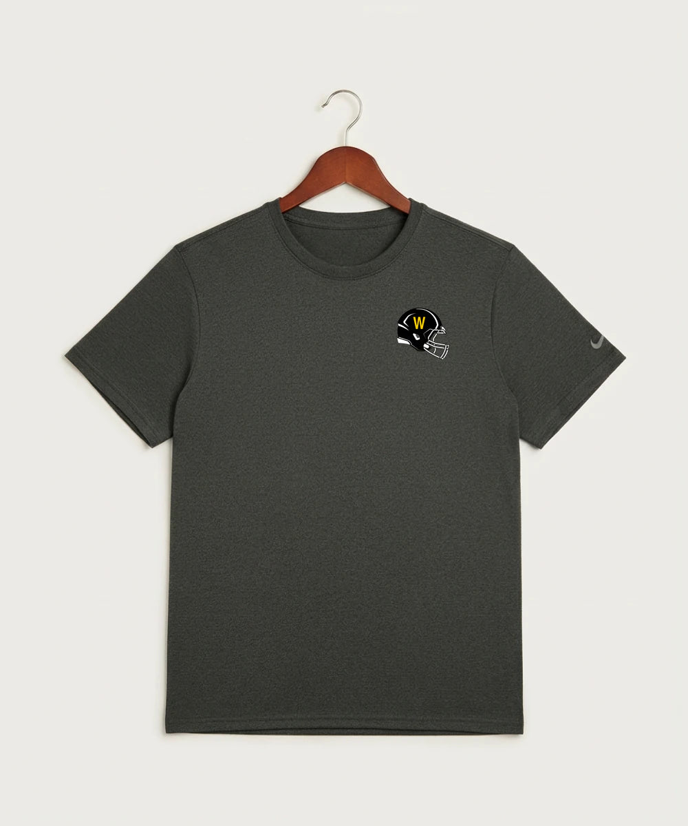Warroad High School Football (Boys) - Dark Smoke Heather Nike Swoosh Sleeve rLegend Tee NKDX8730